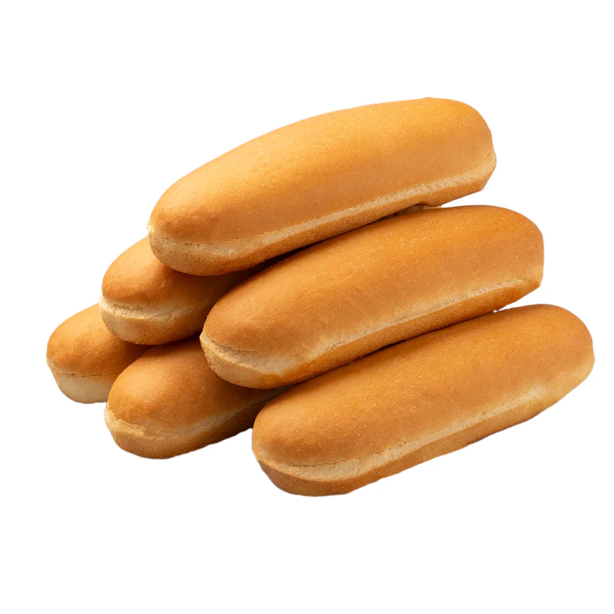 Klassisches Hotdog Brötchen auf weißen Hintergrund